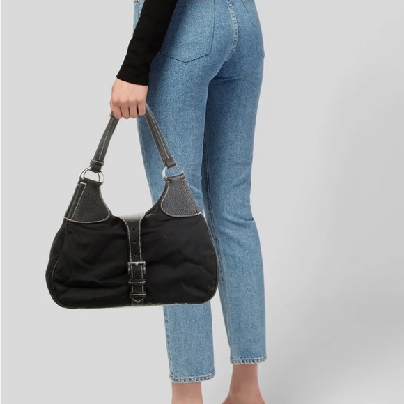 PRADA Nero Tussuto Vitello Daino Bag - Picture 4 of 9